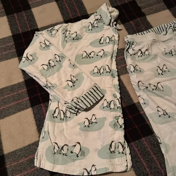 MUNKI MUNKI Penguins flannel Pajama set S - Picture 3 of 8